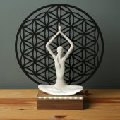 Veraart Işıklı Kişiselleştirilebilir Yaşam Çiçeği Yoga Yapan Kadın Biblo Gece Lambası  Dekoratif Obje Siyah - 3