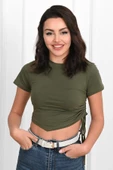 Büzgü Detaylı Kısa Kollu Tshirt 9958 - 1