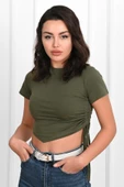 Büzgü Detaylı Kısa Kollu Tshirt 9958 - 12