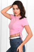 Büzgü Detaylı Kısa Kollu Tshirt 9958 - 5