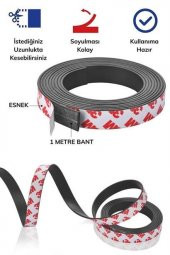 Yapışkanlı Şerit Mıknatıs Magnet Kes Kullan Güçlü Sağlam Rulo Çıkarılması Kolay Siyah 2cm x 1 mt - 9