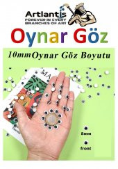 Oynar Göz Siyah 12 mm 50 li 1 Paket Oynayan Göz 8mm Hobi Tasarım Anasınıfı Kreş Etkinlik Elişi - 6