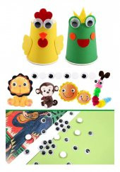 Oynar Göz Siyah 28 mm 50 li 1 Paket Oynayan Göz 28mm Hobi Tasarım Anasınıfı Kreş Etkinlik Elişi - 2