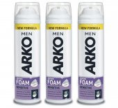 Arko Men Tıraş Köpüğü 200 Ml Sensitive 8690506090043 (3 Adet) - 1