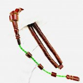Çubuk Malzeme Sistemli Kesme Model 7-8mm Sıkma Kehribar Tesbih - 1