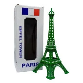 Metal Paris Eyfel Kulesi Yeşil Kristal Taşlı 25cm thumbnail 1
