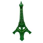 Metal Paris Eyfel Kulesi Yeşil Kristal Taşlı 25cm thumbnail 4