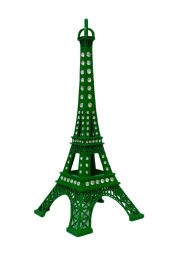 Metal Paris Eyfel Kulesi Yeşil Kristal Taşlı 25cm thumbnail 10