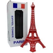 Metal Paris Eyfel Kulesi Kırmızı Kristal Taşlı 25cm thumbnail 1