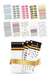 10lu Tırnak Dövmesi Seti -2, Tırnak Sticker Seti, Nail Art, Tattoo ART-580 - 1