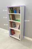 IRMAK MOBİLYA 4 Raflı Modern Kitaplık Dosya Kitap Rafı Ofis Ev Rafı Kitap Raf Beyaz - 2