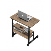 servetavcı Yükseklik Ayarlı ve Çift Raflı Laptop Sehpası ve Çalışma Masası - Ceviz (Tekerli) 70 x 40 cm - 1