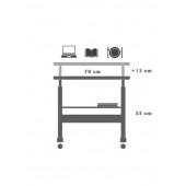 servetavcı Yükseklik Ayarlı ve Çift Raflı Laptop Sehpası ve Çalışma Masası - Ceviz (Tekerli) 70 x 40 cm - 3