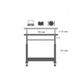servetavcı Yükseklik Ayarlı ve Klavyelikli Laptop Sehpası ve Çalışma Masası - Ceviz (Tekerli) - 3
