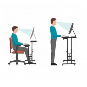 servetavcı Yükseklik Ayarlı Bilgisayar/Laptop ve Çalışma Masası - Ceviz (Tekerli) 70x60 - 4