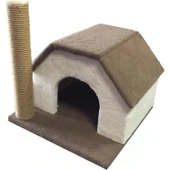 Cat Bursa Kedi Evi Peluş Yastıklı Yatağı Tırmalama thumbnail 2