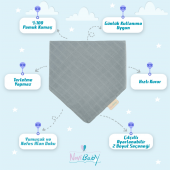 Novibaby Müslin Bebek Fular Önlük  Tarçın  Mama Önlüğü Salya Bezi Ağız Mendili Bandana 30x30cm - 2