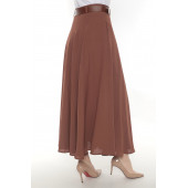 SORALLİNE KADIN BAHARLIK ETAMİN DESEN 95 CM BOYUNDA KLOŞ ETEK 779 TARÇIN - 3