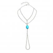 Turkuaz Doğal Taş Kadın Şahmeran Bileklik - 1