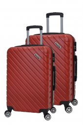 Elatae 2li Valiz Seti Büyük Boy - Orta Boy Kırmızı Pro Abs 1001 thumbnail 1