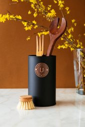 Country Tarzı Siyah Kaşıklık & Vazo 20 cm - 1