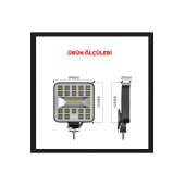 29 Led Kare Off Road Tekne Çalışma Lambası Spot Lambası 6500k  EE103 (DXZ-4) - 4