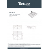 Cerastyle Turkuaz Side Tezgah Üstü Lavabo 65 Cm - 4