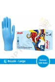 Beybi Pudrasız Nitril Mavi (L) Large Beden Muayene Eldiven 100'lü x 3 Paket ( 300 Adet ) - 2