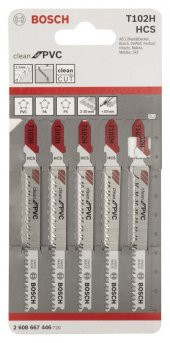 Bosch - Temiz Kesim Serisi PVC İçin T 102 H Dekupaj Testeresi Bıçağı - 5Li Paket - 2