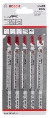Bosch - Temiz Kesim Serisi PVC İçin T 302 H Dekupaj Testeresi Bıçağı - 5Li Paket - 2