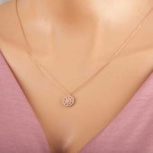 925 Ayar Gümüş Rose Çiçek Kadın Gümüş Kolye thumbnail 1