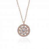 925 Ayar Gümüş Rose Çiçek Kadın Gümüş Kolye thumbnail 3