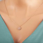 925 Ayar Gümüş Rose Çiçek Kadın Gümüş Kolye thumbnail 4