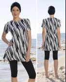 Estiva 23802 Siyah Kısa Kol  Yarı Kapalı Mayo thumbnail 2