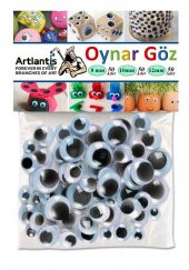 Oynar Göz Seti Siyah 8 mm 10 mm 12 mm 150 li 1 Paket Oynayan Göz Karışık Hobi Tasarım Anasınıfı Kreş Etkinlik Elişi - 1