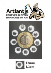 Oynar Göz Seti Siyah 8 mm 10 mm 12 mm 150 li 1 Paket Oynayan Göz Karışık Hobi Tasarım Anasınıfı Kreş Etkinlik Elişi - 7