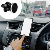 Araç İçi Izgaraya Takılan Telefon Tutucu Mıknatıslı Döndürülebilir Telefon Tutucu Yuvarlak Model - 1