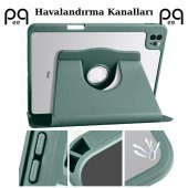 Peeq Apple iPad Air 10.9 2020 (4.Nesil) Kılıf  Termik Kalem Bölmeli Dönebilen Standlı Kılıf - 12