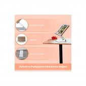 NPO STD002 Okuma Açısı Ayarlı,Kıskkaçlı Alüminyum&Ahşap Kitap/Tablet/Notebook Standı Modern Rahle - 2