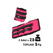 Spor Byfit 2.5 Kg x 2 Adet Pembe El veya Ayak Bileği Ağırlığı  Atlama ipi HEDİYELİ - 2