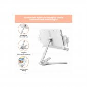 NPO STD007 Okuma Açısı Ayarlı Koruma Kıskkaçlı Alüminyum&ABS Kitap/Tablet/Dergi Standı Modern Rahle - 1