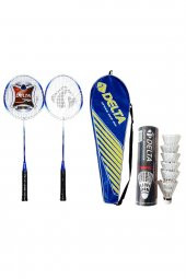 Delta 2 Adet Deluxe Tek Parça Badminton Raketi + Badminton Çantası + 6 Adet Badminton Topu Seti - 1