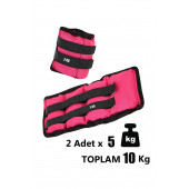 Spor Byfit 5 Kg x 2 Adet Pembe El veya Ayak Bileği Ağırlığı  Atlama ipi HEDİYELİ - 2