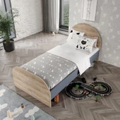 Afilli İzmir Çocuk Odası Takımı Tamamı Mdf Antrasit Ve Flora - 6