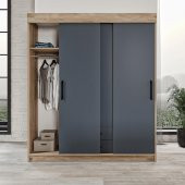 Afilli İzmir Çocuk Odası Takımı Tamamı Mdf Antrasit Ve Flora - 4