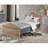 Afilli İzmir Tek Kişilik Karyola Tamamı Mdf 90X190 Flora Antrasit - 1