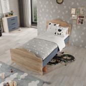 Afilli İzmir Tek Kişilik Karyola Tamamı Mdf 90X190 Flora Antrasit - 3