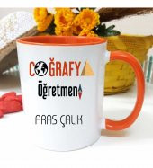 Coğrafya Öğretmenine Özel Öğretmenler Günü Hediyesi Kişiye Özel Kupa Bardak - 1