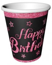 BARDAK PINK STARS HAPPY BIRTHDAY 220/240 CC 8 ADET - 1