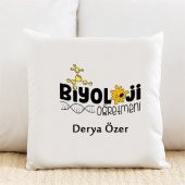 Biyoloji Öğretmeni Kişiye Özel Yastık Kılıfı Pi19 - 1
